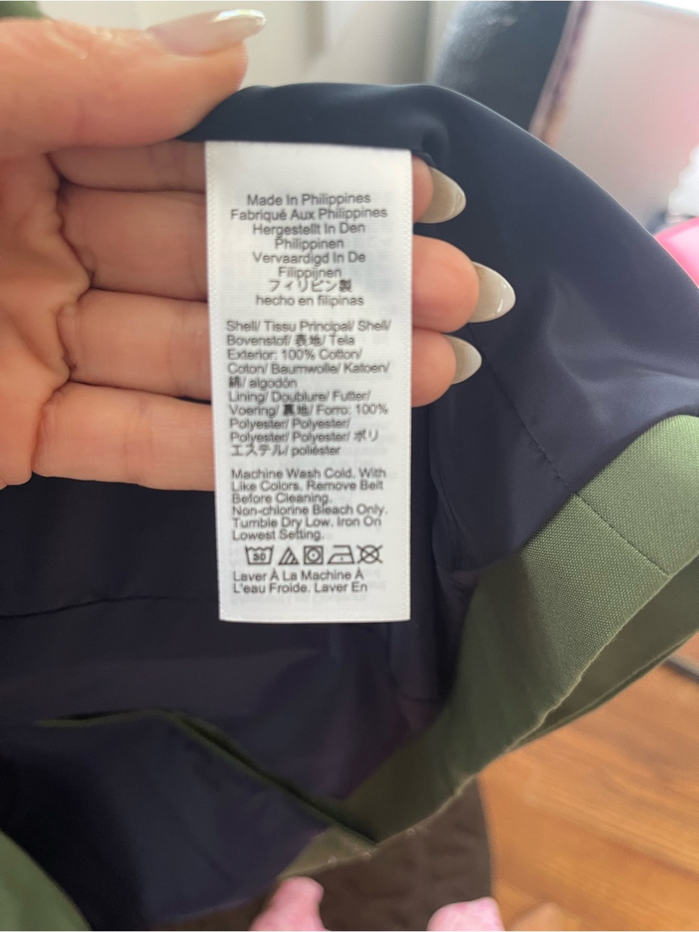 J. Crew Olive Green Trench Coat with Gold Chain Detail - Picture 6 of 6